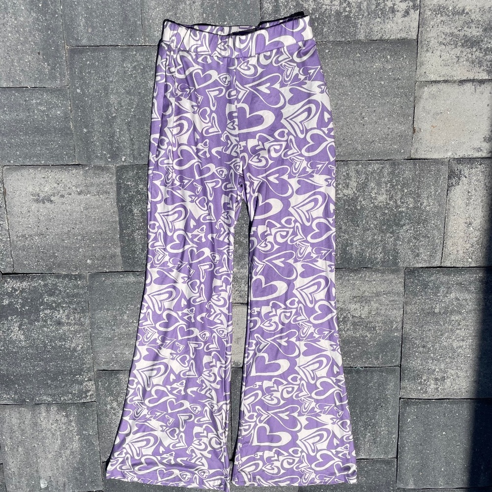 Purple Heart Flare Pants